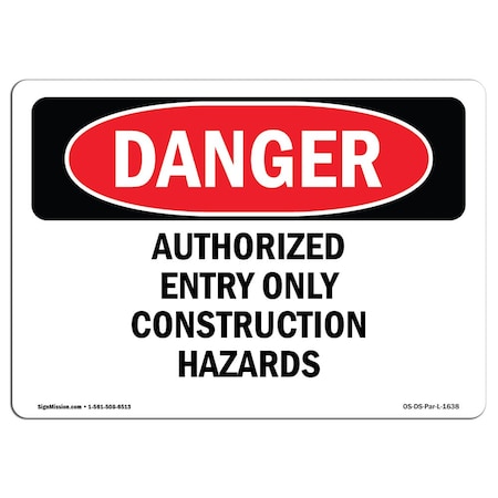 OSHA Danger, 10 Height, 14 Width, Decal
